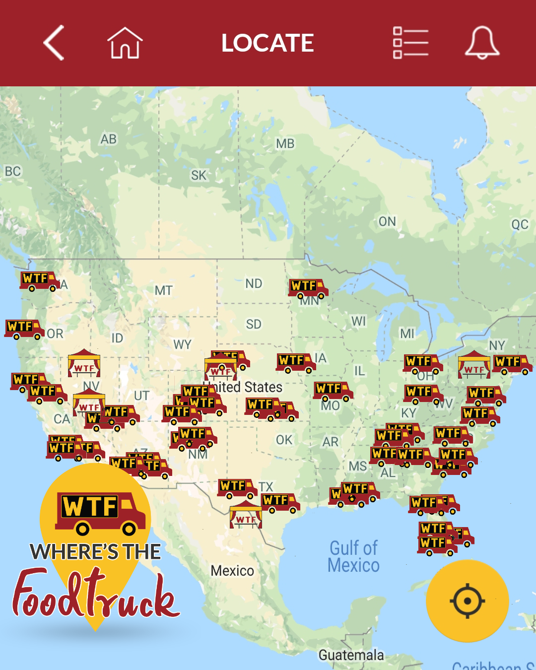 Vendors across the US map